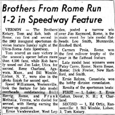 1963 Utica Rome Speedway - Tom Kotary