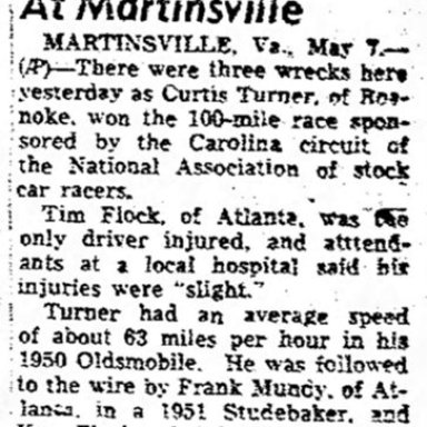 1951 Martinsville - Curtis Turner