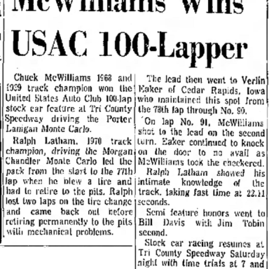 May 14, 1972 - Tri-County Speedway