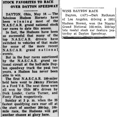 May 18, 1952 Dayton Speedway