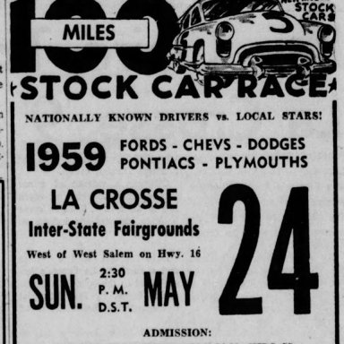 May 24, 1959 Badger 200