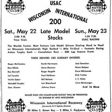 May 23, 1971 Wisconsin International Raceway