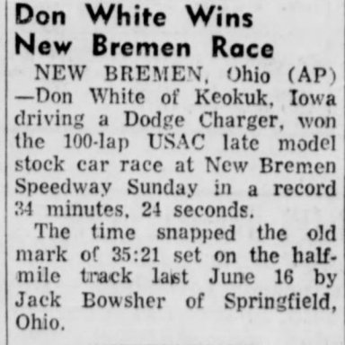 May 25, 1969 New Bremen Speedway