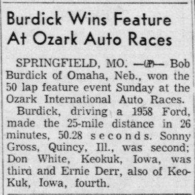 May 25, 1958 Ozark Empire Fairgrounds