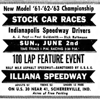 June 2, 1963 Illiana Speedway