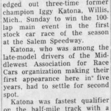 June 3, 1962 Salem Speedway