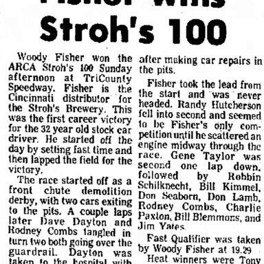 June 8, 1975 Stroh's 100