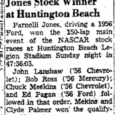 June 17, 1956 Huntington Beach Legion Stadium