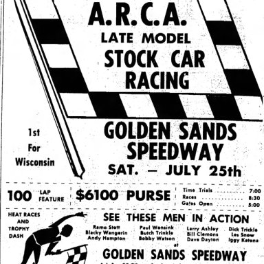July 25, 1970 Golden Sands Speedway