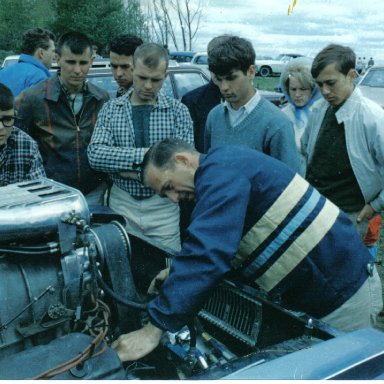 Gary Dyer tuning the 1965 Mr. Norm AFX Dodge