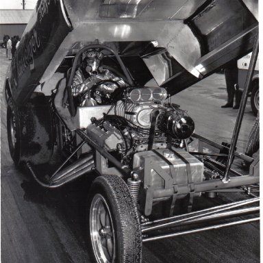 Gary Dyer in the Mr. Norm Challenger funny car