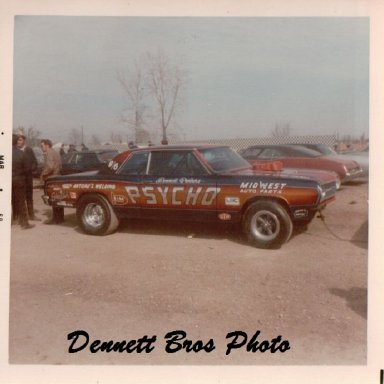 In 1969 at Motor City Dragway in Michigan, Dennett Bros. PSYCHO