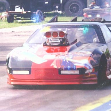 Corvette on Track- After Burn-out