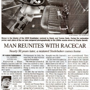 Man Reunites with Racecar