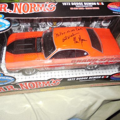 Mr Norm signed 72' Demon with "MoParOrNoCar" inscription