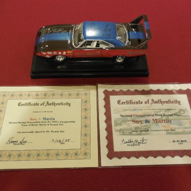 Buddy Martin and Ronnie Sox signed 70 Black Chrome Superbird