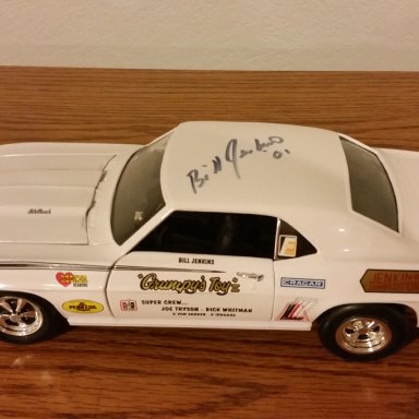 Bill "Grumpy" Jenkins signed 69 Super Stock Camaro