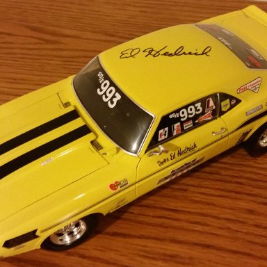 Ed Hedrick signed 69 Camaro