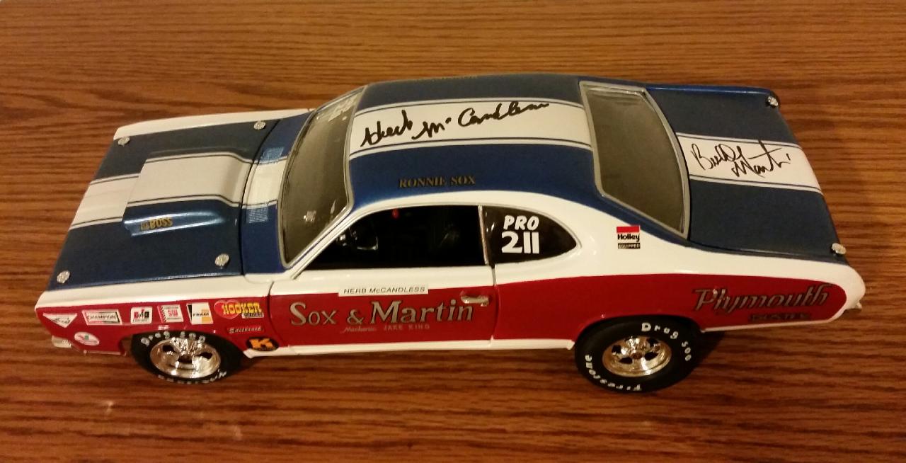 Sox And Martin 70 Duster Signed By Herb McCandless And Buddy Martin ...