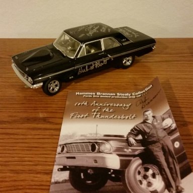 64' Ford Thunderbolt tribute car signed by Butch Leal,Hubert Platt,Phil Bonner and Dick Brannan