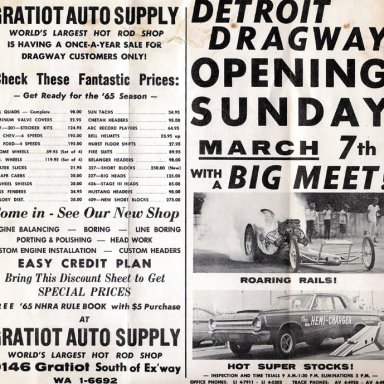 1965 detroit dragway ad