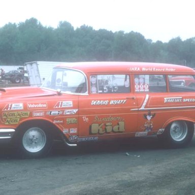 Dennis Wyatt 57 wagon 1975 dragway  42 Todd Wingerter photo