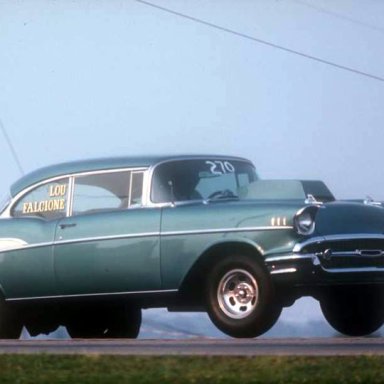 Lou Falcione 57 chevy '76 quaker city Photo by Todd Wingerter