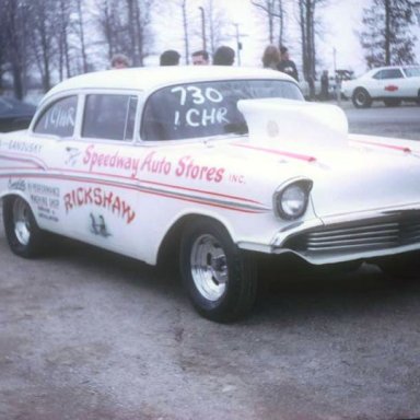 Rick Shaw 57 chevy 1971 dragway 42 # 1 photo by Todd Wingerter