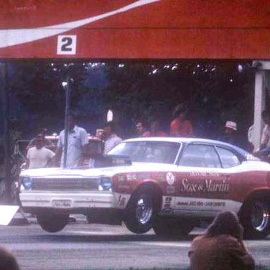 Ronnie Sox coming off dragway 42 1973  photo by Todd Wingerter