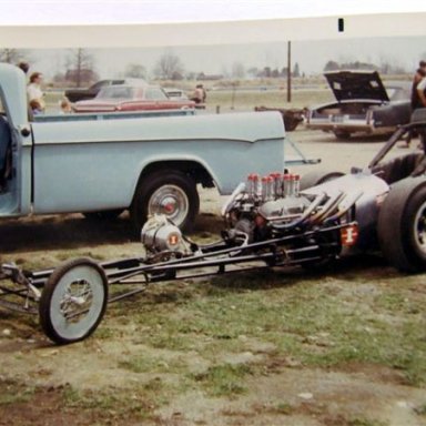 Weaver-Shook- Steele  dragster 1967 dragway 42 photo by Todd Wingerter