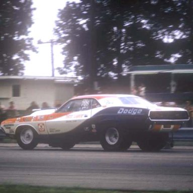 dick Landy 1973 dragway 42 coming off  photo by Todd Wingerter