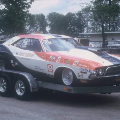 Dick Landy 1973 Dragway 42 on trailer  photo by Todd Wingerter