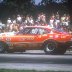 Ken Dondero in 2nd car  backing up from burnout 1972 Dragway 42  photo by Todd Wingerter