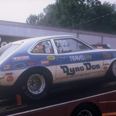 Ken Dondero on trailer at dragway 42 1973  photo by Todd Wingerter