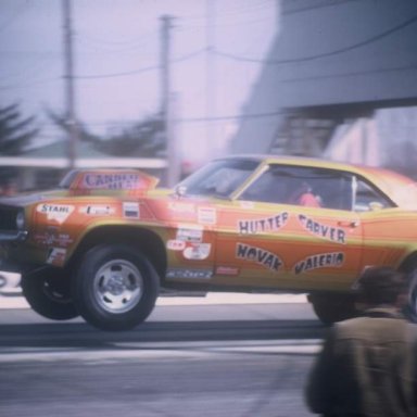 Hutter-Carver-Novak coming off 1971 Dragway 42  photo by Todd Wingerter