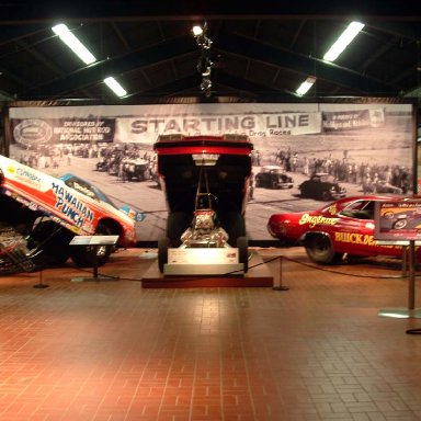 10-13-09 Gilmore Car Museum tour 034 Entry to Drag  Racing Display