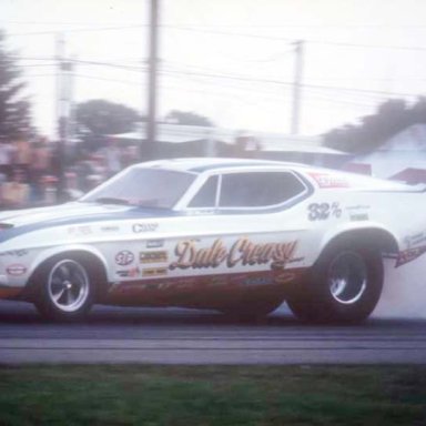 Dale Creasy burnout 1973 Dragway 42  photo by Todd Wingerter