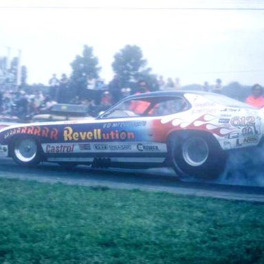 Ed the Ace burnout at 1974 Springnts  photo by Todd Wingerter