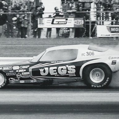 Dale Emery in Jeg's Fuel funny car at Indy