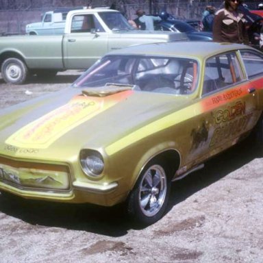 Hans Anderson A-G Vega 1972 Dragway 42 pit  photo by Todd Wingerter