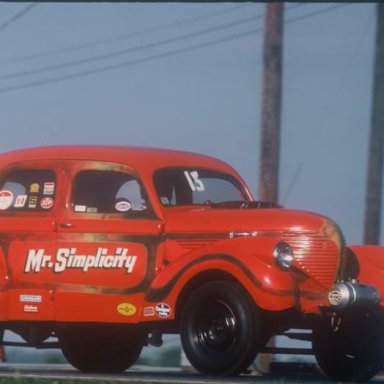 Mr Simplicity 38 willys coming off at Quaker City 1973  photo by Todd Wingerter