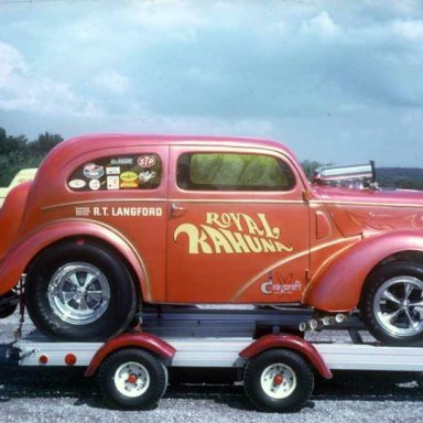 Royal Kahuna Anglia on Trailer 1969 Dragway 42  photo by Todd Wingerter