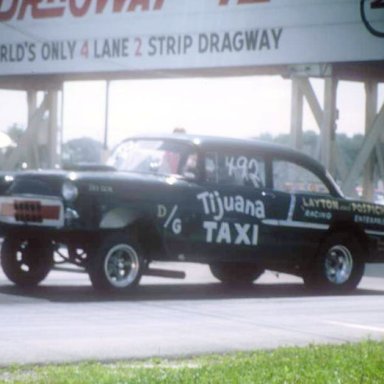 Tijuana Taxi 1970 Coming off at Dragway 42  photo by Todd Wingerter