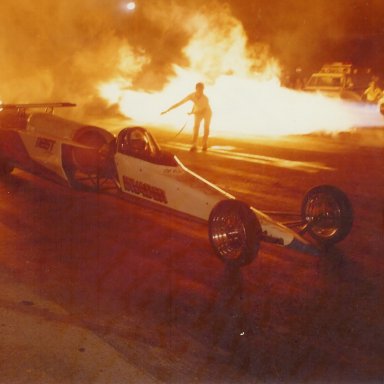 Al Eierdam's Invader jet dragster at Bonneville Raceway in 1983