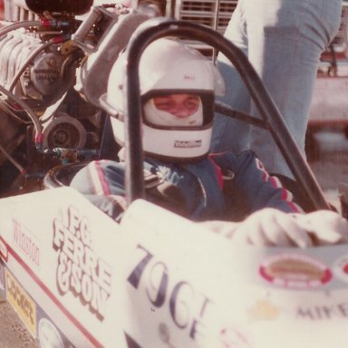 Mike Reynolds in his Top Fuel dragster