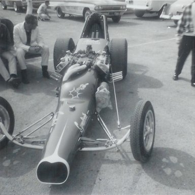 Jack Williams' "Syndicate Scuderia" gas dragster at 1963 Winternationals
