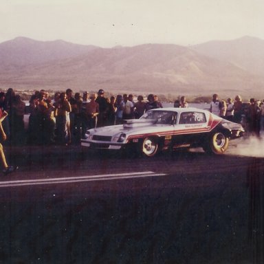 Ron Clifford Camaro at Bonneville Raceway in 1978