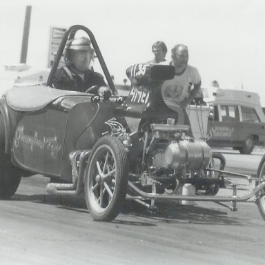 "Grandpa's Toy" roadster at Bonneville Raceway in about 1978