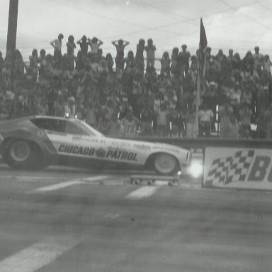 "Chicago Patrol" Mustang II funny car at Bonneville Raceway in about 1978