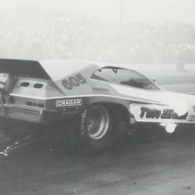 Twig Zeigler's AA/FC at Bonneville Raceway in about 1978